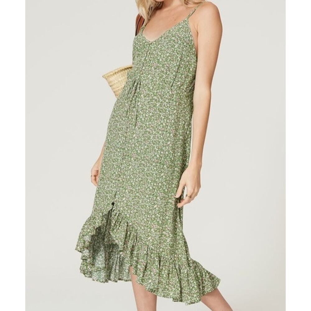 Rails Frida Strappy Floral Dress in Green Womens Small Summer Europe